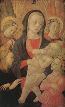 Master of The Castello Nativity The Virgin and Child Surrounded by Four Angels (mk05)